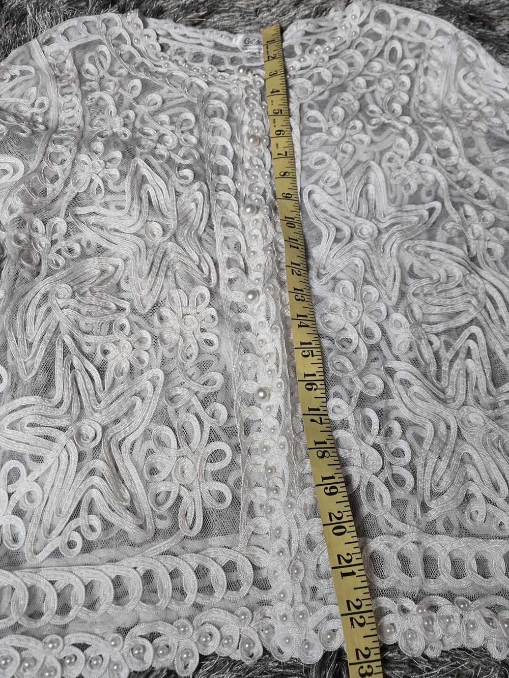 Rare Vintage White Lace Mesh Jacket Soutache Embroidered - Picture 3 of 9